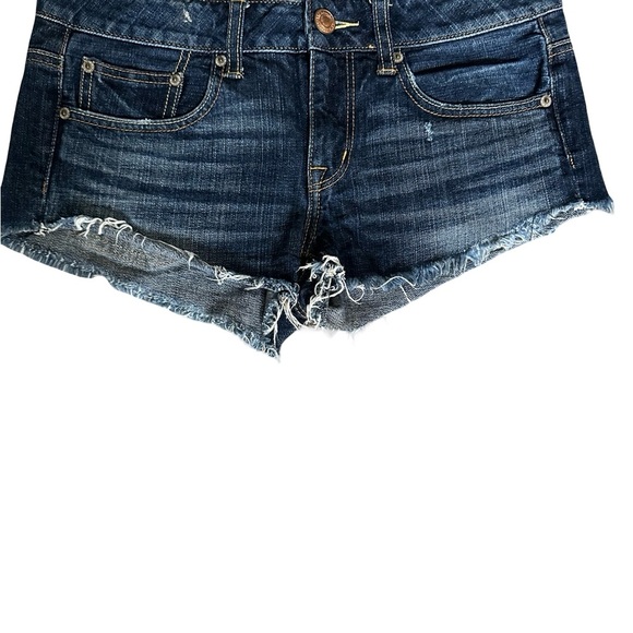American Eagle Outfitters Blue Jean Shorts Distressed Vintage Style - Picture 1 of 5
